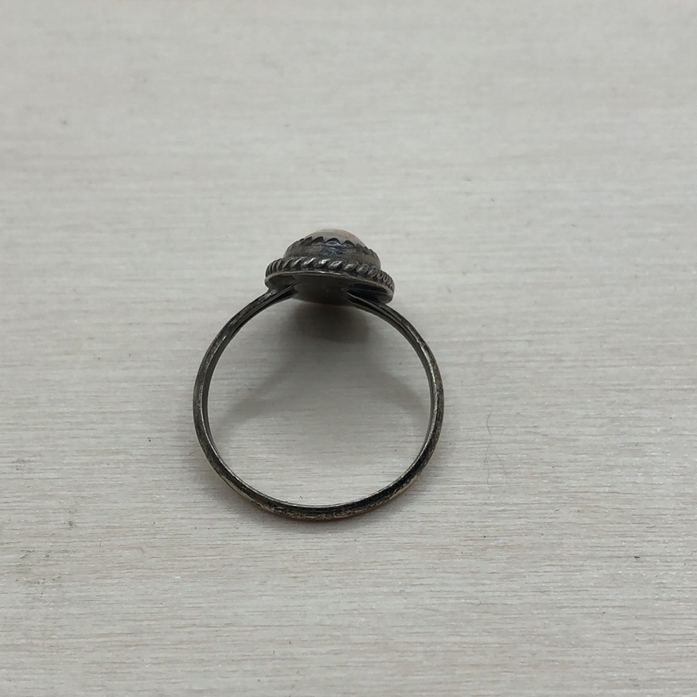 Vintage artisan MoP elegant ring sterling silver sz 7 rustic Native American - Picture 4 of 7